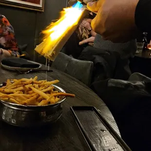 French fries with bone marrow