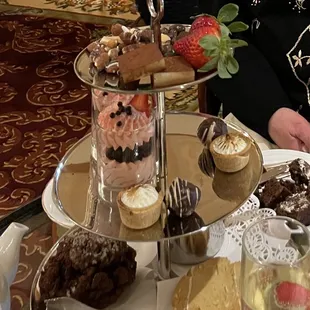 3 Tier Sweets &amp; Cheese Course - yup that's the majority of the meal, what you see is for 2 people.