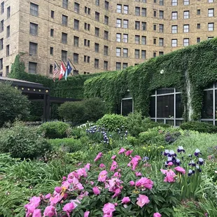 Just outside hotel entry