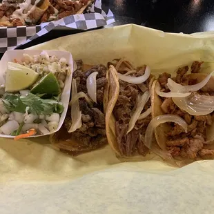 Street Taco: steak, carnitas, pastor