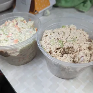 Large potato salad and tuna salad $18