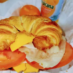a croissant sandwich