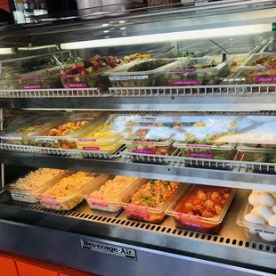 Lots of different salad choices!