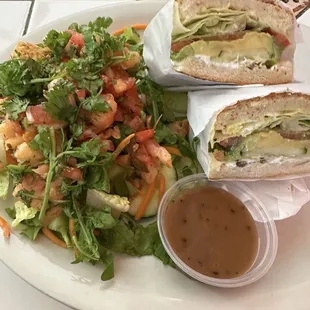 Veggie Sandwich and Ceviche Salad!