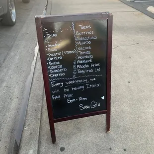 menu