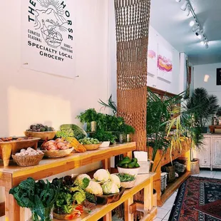 a display of fresh vegetables