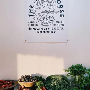 a display of fresh produce