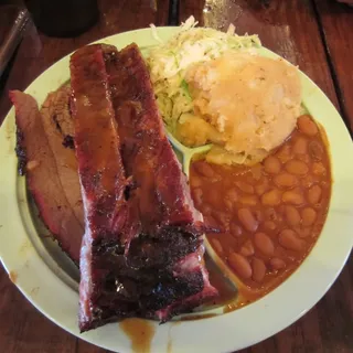 Brisket and Pork Ribs Combo Plate