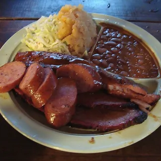 Brisket and Sausage Combo Plate
