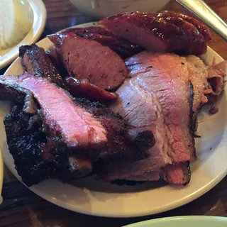 Pork Ribs and Sausage Combo Plate