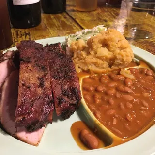 Pork Ribs and Turkey Combo Plate