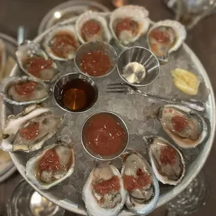 Oysters. 3 kinds - 4 of each.