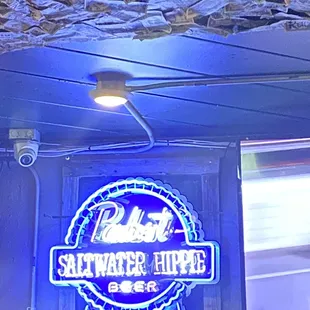 Dollar bills on ceiling