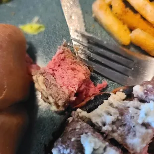 Asked for my buger to be medium and it was a little less  than medium. It was actually cold in the middle.