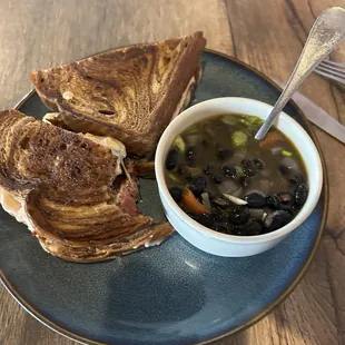 Pastrami Rueben and Cuban style black beans