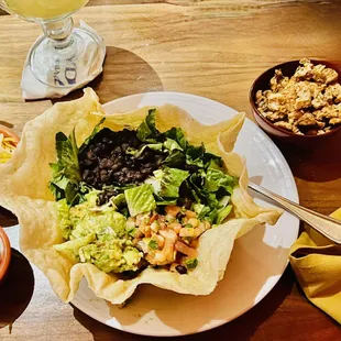 chicken taco salad substitute black beans - they forgot my chicken and brought after I asked about it