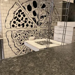 Pizza art that was on the wall once you come in