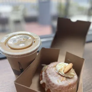 Cinnamon Cereal Milk Latte, Banana Cream Pie Donut