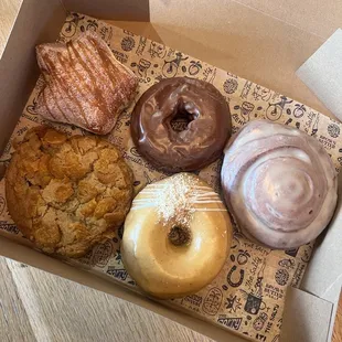 Cornflake cookie, Churro and Dulce de Leche star, Texas chocolate sheet cake, Pumpkin Spice brown butter, Honey Butter cinna bun