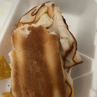 Bottom bun, part of it is missing