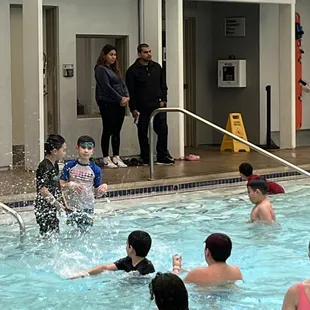 Kids splashing around. There were lifeguards too, so we had the ability to relax.