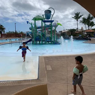 The aquatic center! There's an Olympic sized pool and a few bigger water slides on the other side as well.