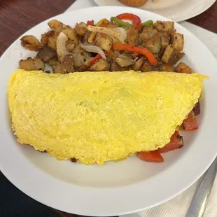 Philly cheesesteak, omelette, cowboys