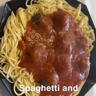 Spaghetti and meatballs