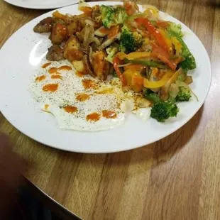 Veggies eggs and cowboys