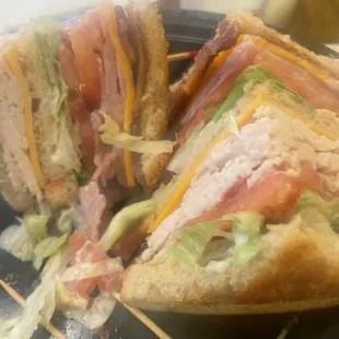 Turkey club sandwich