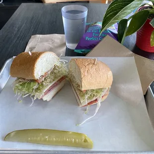 Italian cold cuts sandwich.