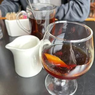 Coffee in the back and Smoking Jacket cocktail in the front!