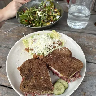 Reuben and side Caesar salad
