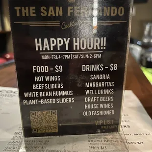 Happy Hour Menu