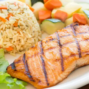 Grilled Atlantic salmon