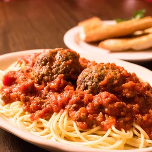 Spaghetti and meatballs