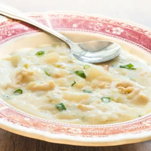 New England style clam chowder - served fresh every Friday