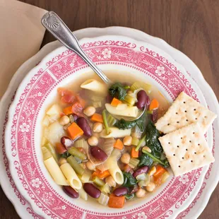 Minestrone soup. Soups made fresh daily - a different soup every day!