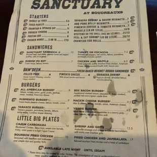 menu