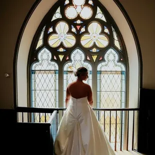 The original stained glass from 1847 is the perfect backdrop.