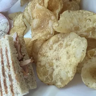 a sandwich and chips