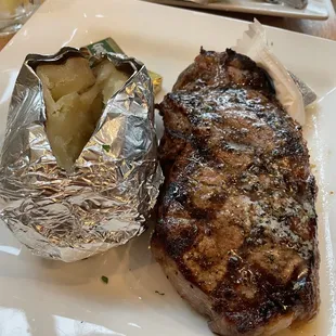 Sirloin steak and baked potato