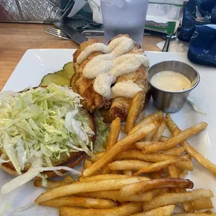 Chicken Tender Sandwich and Fries