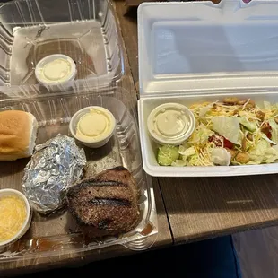 Friday night steak special (ordered to go)