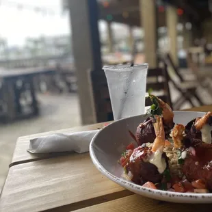 a plate of food on a table