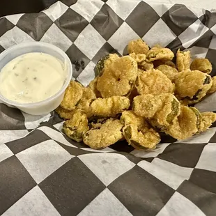 Fried pickles- $6 for a small basket