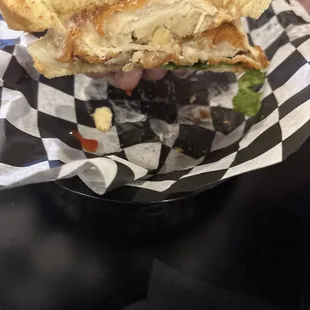 Chicken sandwich with Swiss!