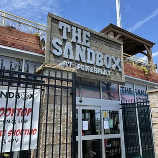the entrance to the restaurant