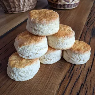 a stack of biscuits
