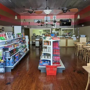 a wide view of the store